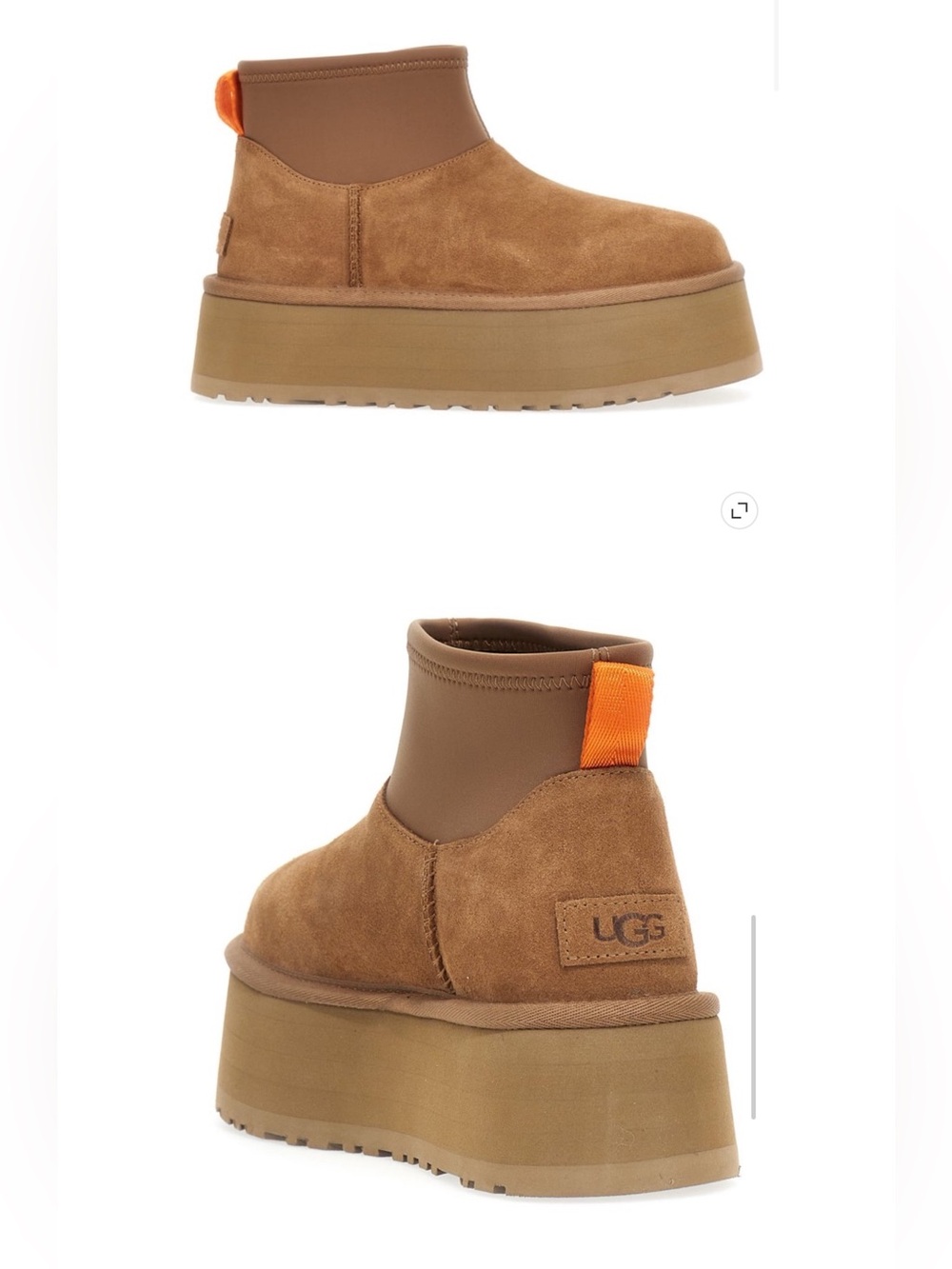 UGG Classic Mini Dipper Platform Ankle Boots Chestnut 8 NWT